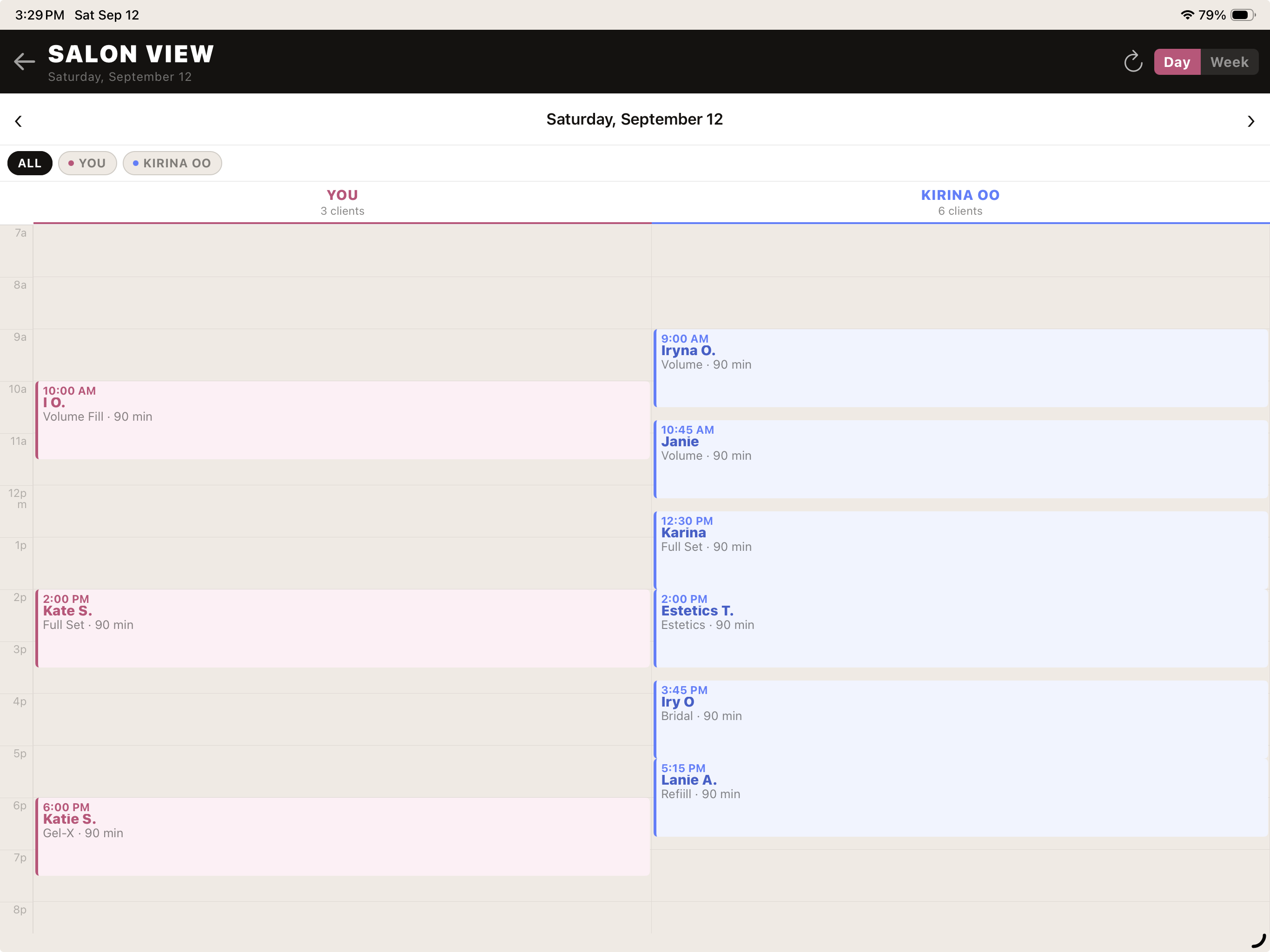Salon View on iPad